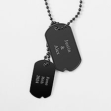 Engraved Lover's Black Matte Double Dog Tag - 44013