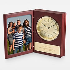 Engraved Family Large Book Clock & Frame - 44015