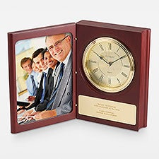 Engraved Professional Book Clock & Frame  - 44018