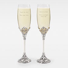 Engraved Engagement Cathedral Flute Set - 44028
