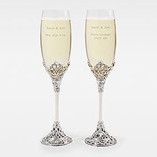 Engraved Engagement Cathedral Flute Set - 44028