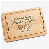 S'mores Station Personalized Hardwood Charcuterie Board - 44077