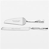 Engraved Double Rings Cake Server Set - 44178