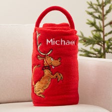 The Grinch Dog Max Personalized Fleece Blanket  - 44242