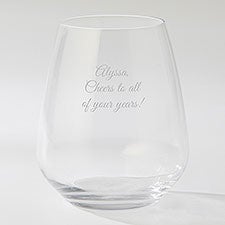 Engraved Luigi Bormioli Birthday Atelier Stemless Wine Glass - 44248