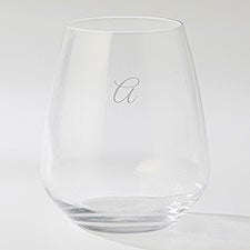 Engraved Luigi Bormioli Monogram Atelier Stemless Wine Glass - 44254