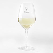 Engraved Luigi Bormioli Wedding Atelier White Wine Glass - 44257