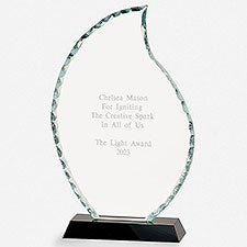 Personalized 11 Crystal Diamond Top Award Plaque on Black Base Award,  Custom Engraved Glass Plaque for Corporate Awards, Top Salesmen 