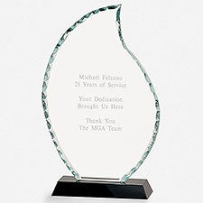 Engraved Glass Flame and Base Retirement Award    - 44411