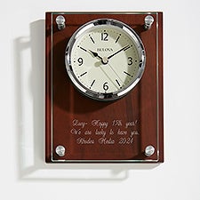 Engraved Bulova Milestone Wall Clock Award  - 44569