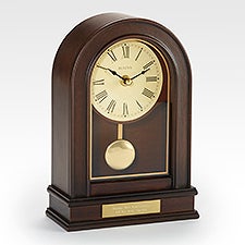 Engraved Bulova Hardwick Arch Milestone Clock  - 44581