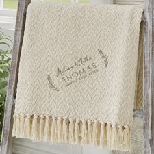 Elegant Couple Embroidered Wedding Afghan  - 44675