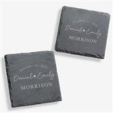 Simply Us Engraved Wedding Slate Coaster Set - 44686
