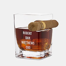 Etched Corkcicle Square Cigar Glass    - 45082