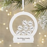 Holiday Snow Globe Personalized Family Wood Shaker Ornament  - 45083