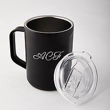 Engraved Corkcicle Monogram 16oz Insulated Mug in Black  - 45138