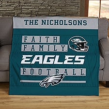 NFL Faith & Family Philadelphia Eagles Personalized Blankets - 45231