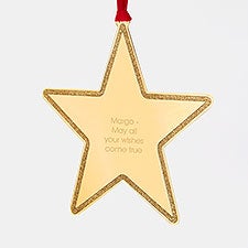Engraved Gold Star Metal Ornament     - 45393