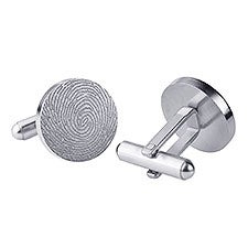 Personalized Round Fingerprint Cufflinks  - 45397D