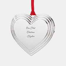 Engraved Silver Heart Locket Ornament - 45398