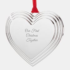 Engraved Silver Heart Locket Ornament - 45398