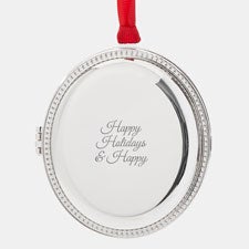 Engraved Silver Beaded Oval Locket Ornament   - 45399