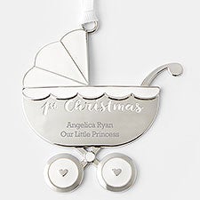 Engraved Baby's First Christmas Carriage Metal Ornament     - 45402