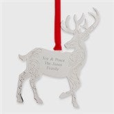 Engraved Silver Reindeer Metal Ornament      - 45405