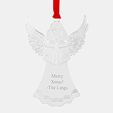 Engraved Silver Angel Metal Ornament    - 45410