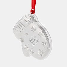 Engraved Silver Mitten 3D Ornament   - 45411