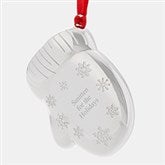 Engraved Silver Mitten 3D Ornament   - 45411