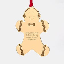 Engraved Gold Gingerbread Holiday Ornament    - 45453