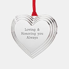 Engraved Memorial Heart Locket Ornament  - 45462