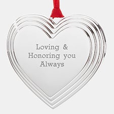 Engraved Memorial Heart Locket Ornament  - 45462