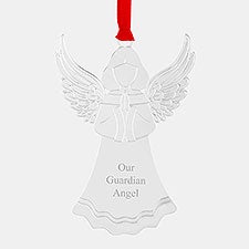 Engraved Memorial Silver Angel Ornament    - 45493