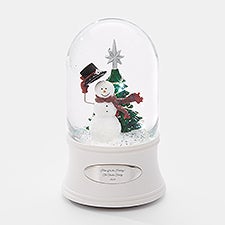 Engraved Top Hat Snowman Snow Globe   - 45501