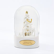 Engraved White and Golden Deer Snow Globe   - 45508