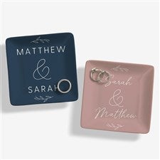 Elegant Couple Names Personalized Ring Dish  - 45526