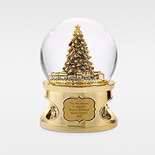 Engraved Large Golden Musical Tree Snow Globe     - 45530