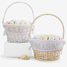 Easter Gingham Name Personalized Easter Basket - 45536