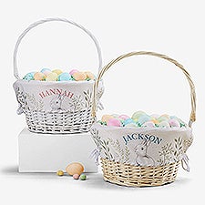 Personalized Floral Bunny Easter Basket - 45538