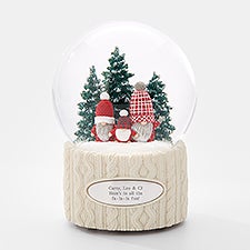 Engraved Three Plaid Gnomes Snow Globe    - 45544