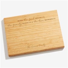 Bless the Food Before Us Personalized Bamboo Cutting Board - 45602