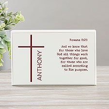 Religious Verse & Cross Personalized Shelf Block  - 45609