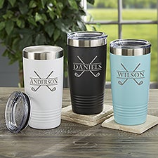 Crossed Clubs Personalized Vacuum Insulated Stainless Steel Tumblers - 45646