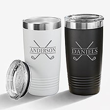 Crossed Clubs Personalized Vacuum Insulated Stainless Steel Tumblers - 45646