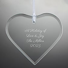 Engraved Glass Heart Ornament   - 45790