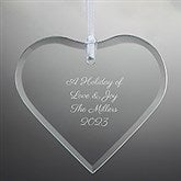 Engraved Glass Heart Ornament   - 45790