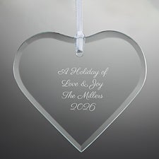 Engraved Glass Heart Ornament   - 45790