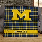 NCAA Plaid Michigan Wolverines Personalized Blankets - 45824